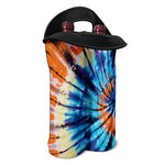 Blue And Orange Tie Dye Print Double Neoprene Wine Tote