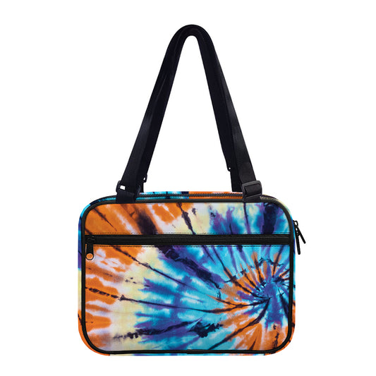 Blue And Orange Tie Dye Print Double Strap Bible Bag