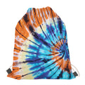 Blue And Orange Tie Dye Print Drawstring Bag