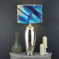 Blue And Orange Tie Dye Print Drum Lamp Shade