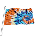 Blue And Orange Tie Dye Print Flag