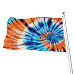 Blue And Orange Tie Dye Print Flag