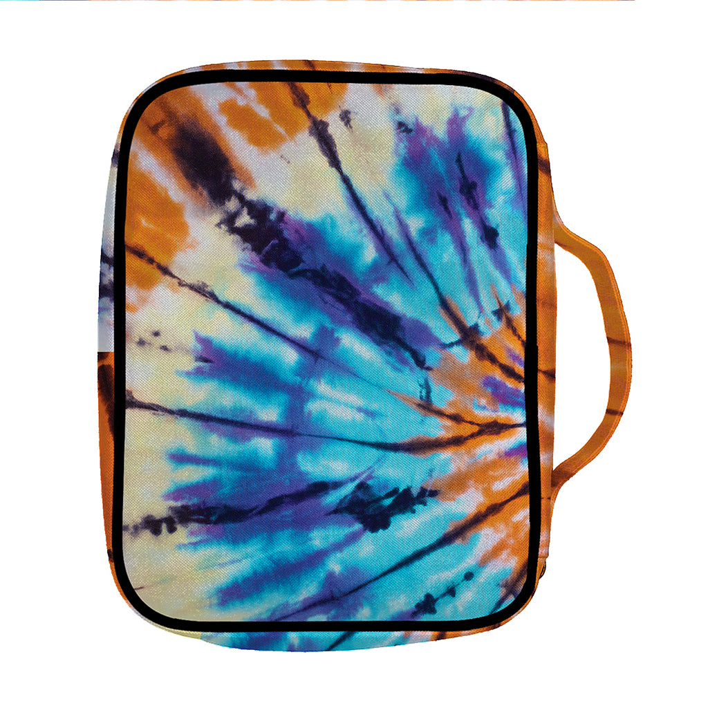 Blue And Orange Tie Dye Print Front Pocket Bible Bag