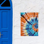 Blue And Orange Tie Dye Print Garden Flag