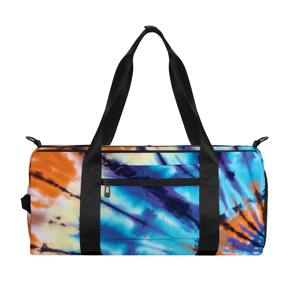 Blue And Orange Tie Dye Print Gym Bag