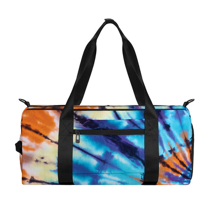 Blue And Orange Tie Dye Print Gym Bag