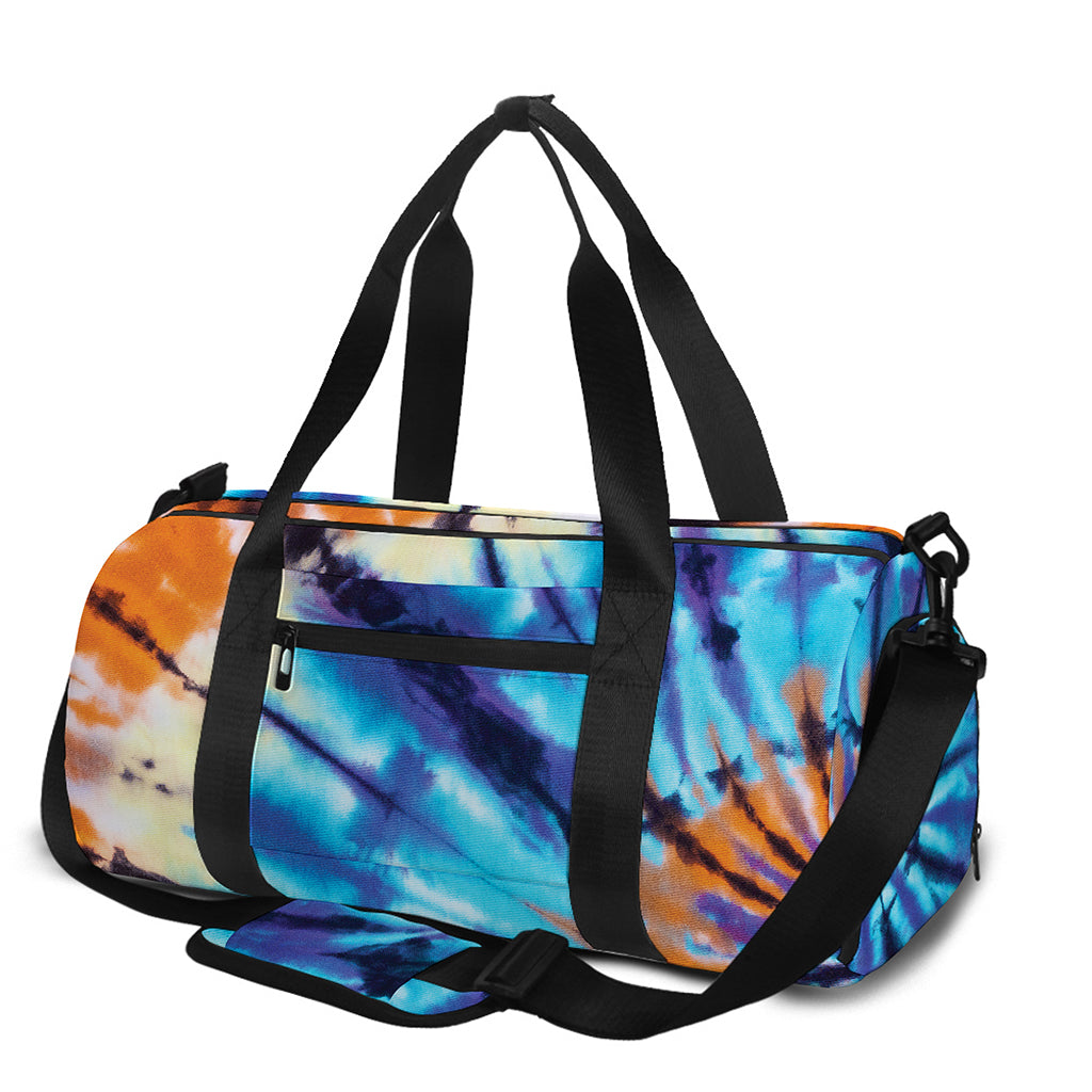 Blue And Orange Tie Dye Print Gym Bag