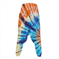 Blue And Orange Tie Dye Print Hammer Pants