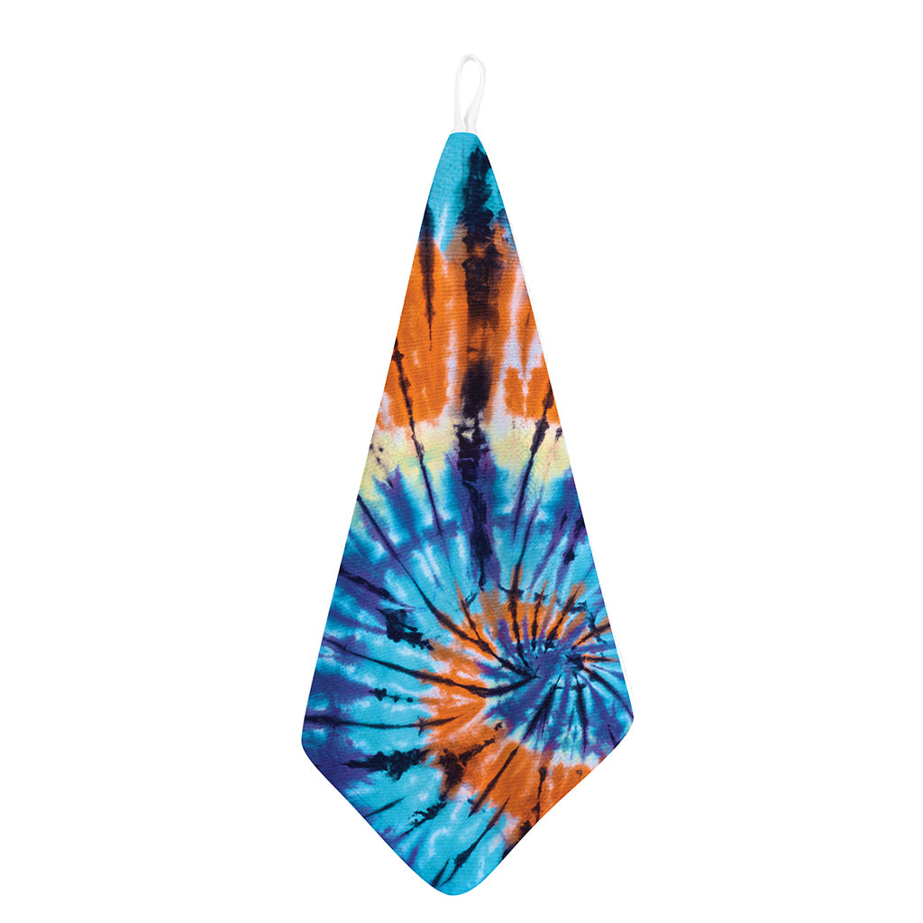 Blue And Orange Tie Dye Print Hand Towel