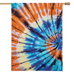 Blue And Orange Tie Dye Print House Flag