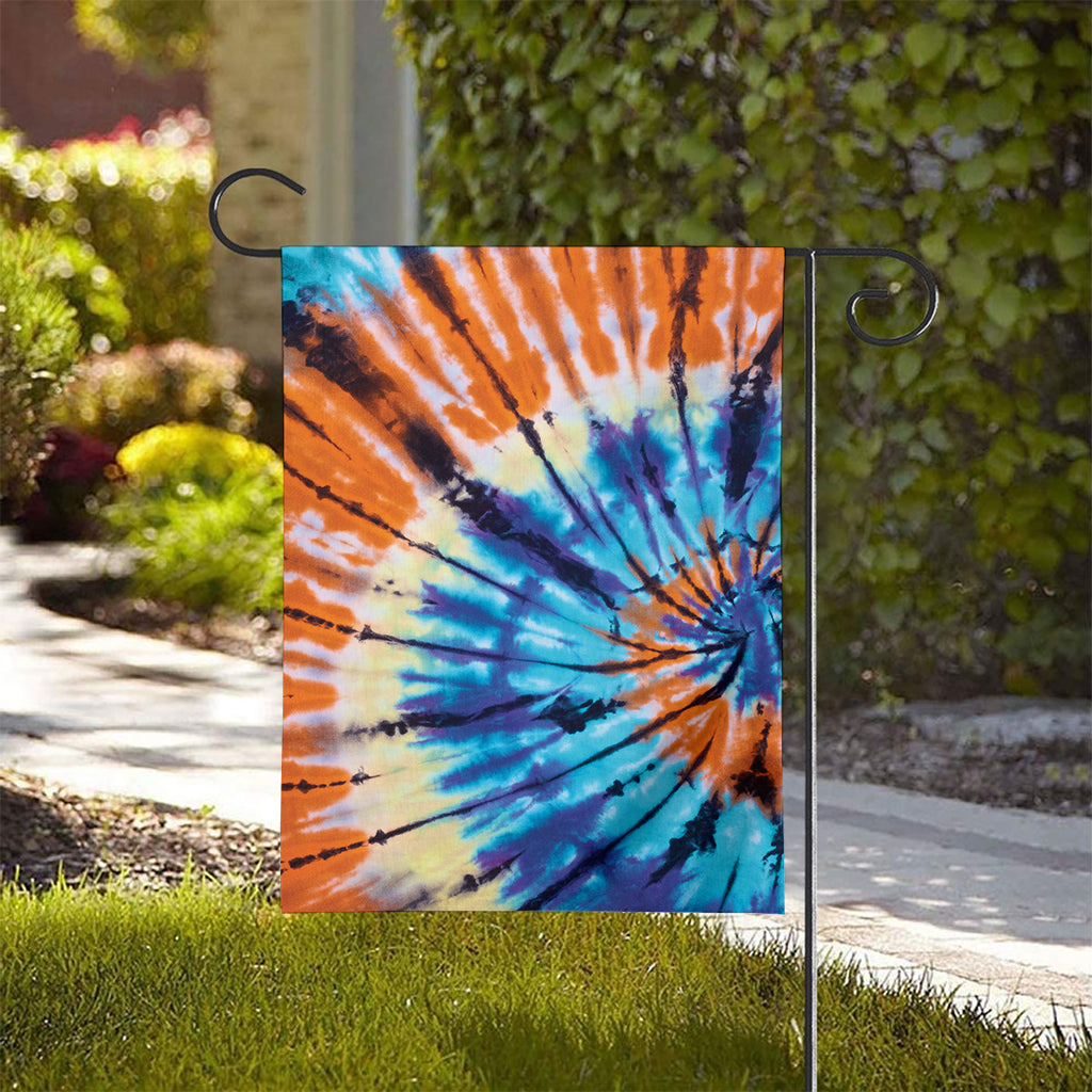 Blue And Orange Tie Dye Print House Flag