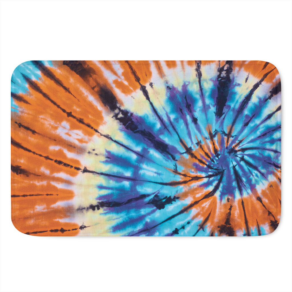 Blue And Orange Tie Dye Print Indoor Door Mat