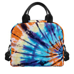 Blue And Orange Tie Dye Print Insulated Lunch Bag