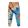 Blue And Orange Tie Dye Print Jogger Pants