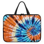 Blue And Orange Tie Dye Print Laptop Sleeve With Handle