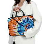 Blue And Orange Tie Dye Print Laptop Sleeve With Handle