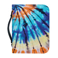 Blue And Orange Tie Dye Print Leather Bible Cover
