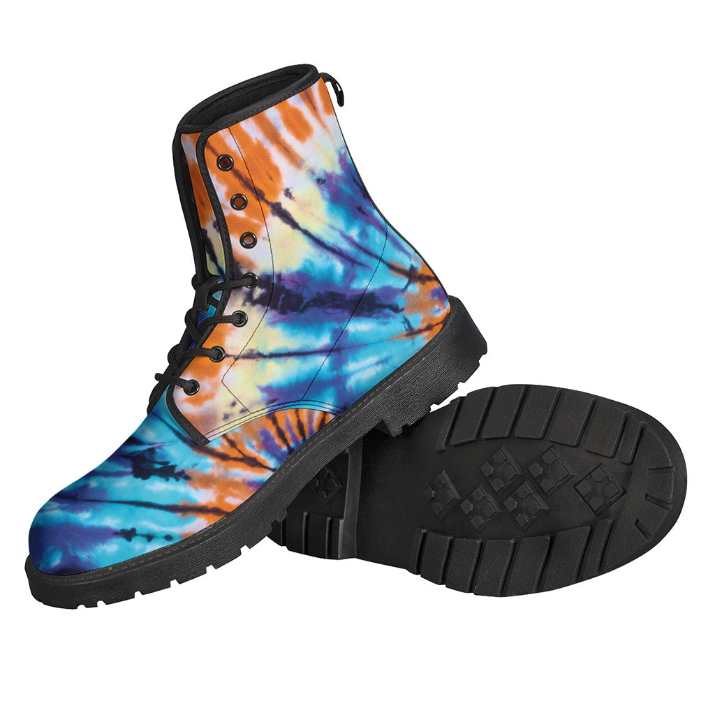 Blue And Orange Tie Dye Print Backpack