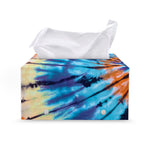 Blue And Orange Tie Dye Print Leather Tissue Box Cover
