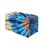 Blue And Orange Tie Dye Print Leather Tissue Box Cover