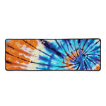 Blue And Orange Tie Dye Print Long Kitchen Mat