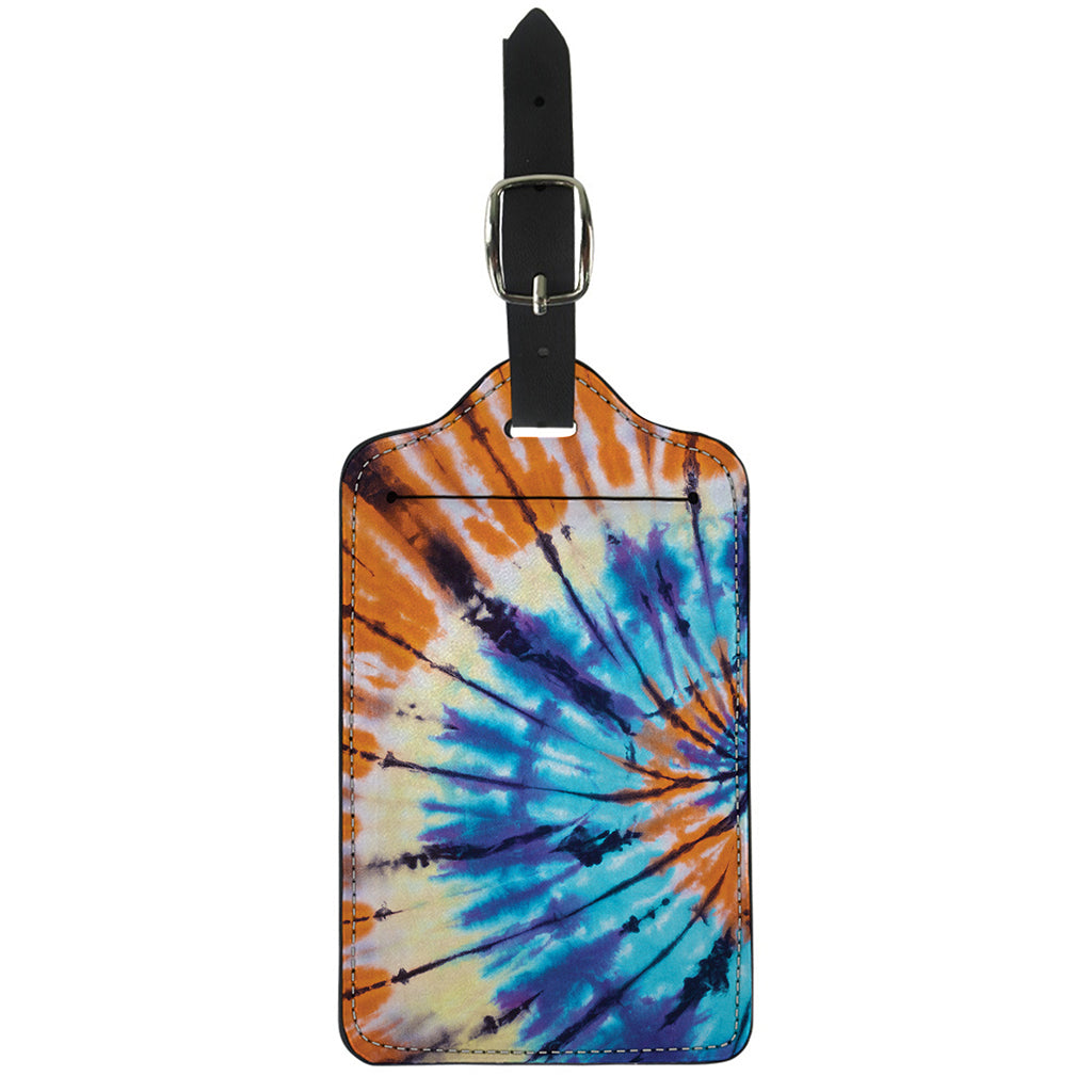 Blue And Orange Tie Dye Print Luggage Tag