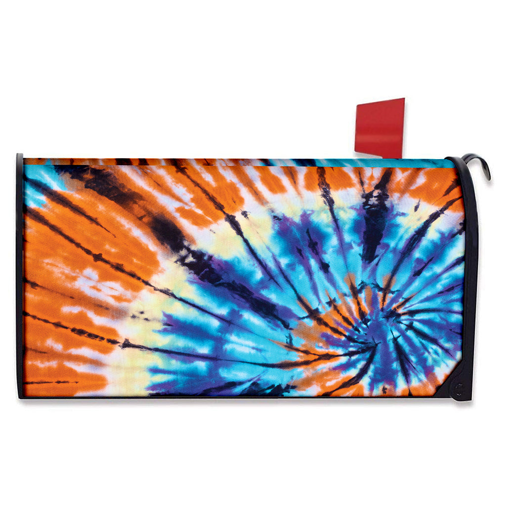 Blue And Orange Tie Dye Print Mailbox Cover