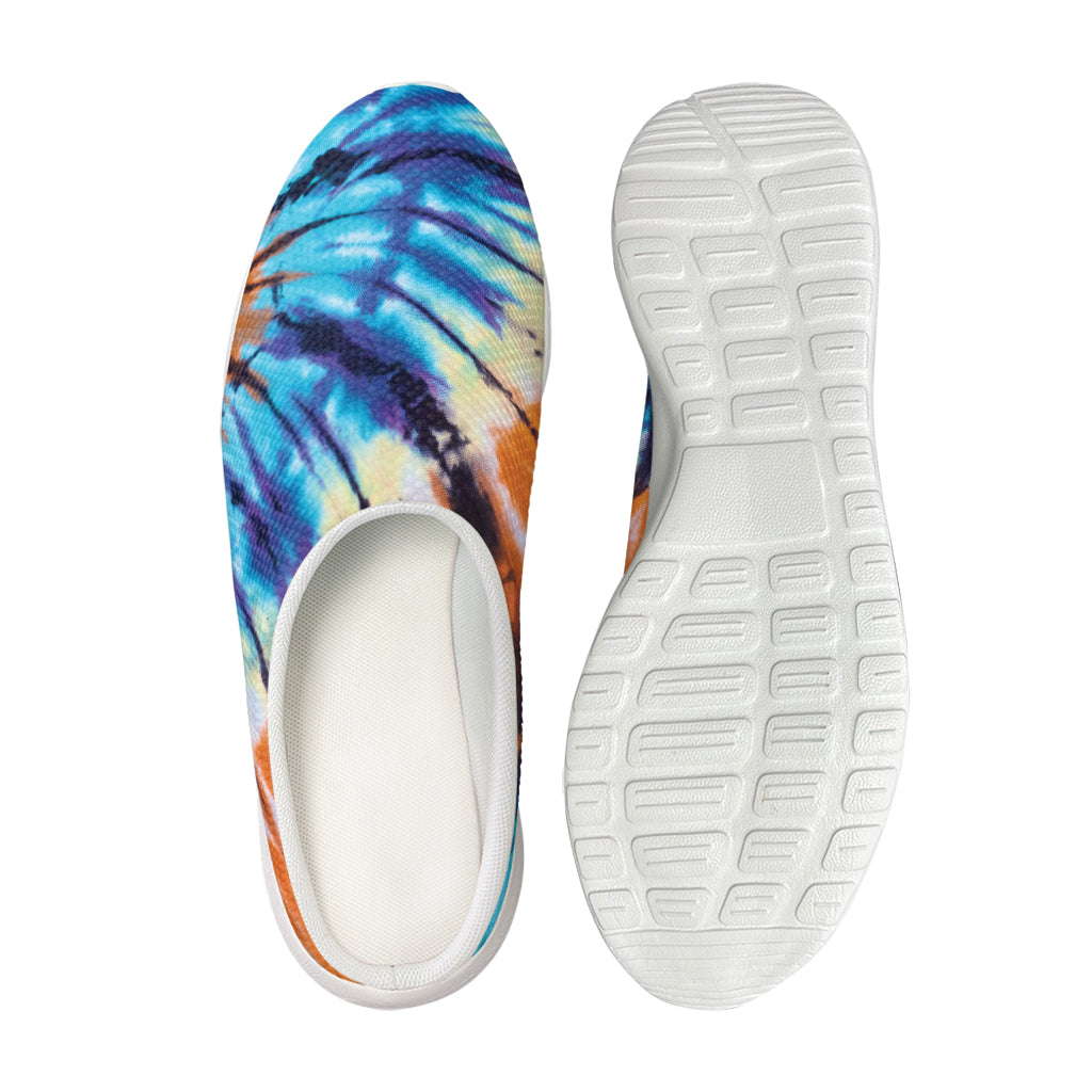 Blue And Orange Tie Dye Print Mesh Casual Shoes