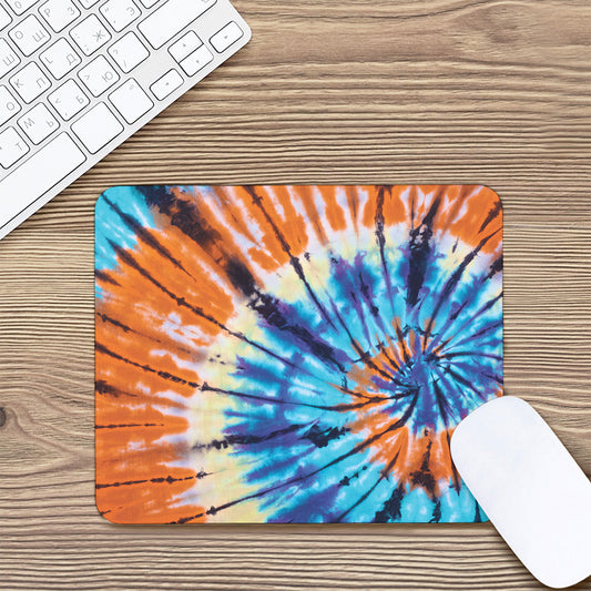 Blue And Orange Tie Dye Print Mouse Pad