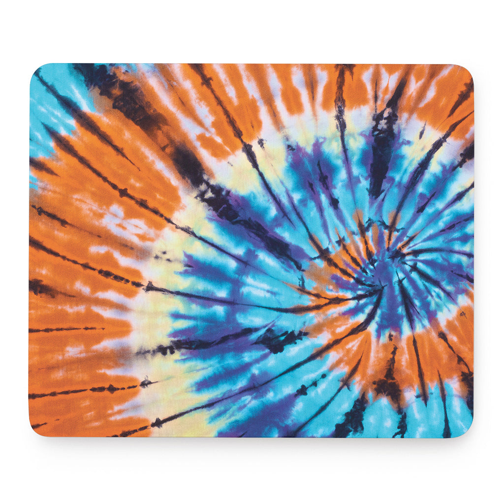 Blue And Orange Tie Dye Print Mouse Pad