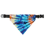 Blue And Orange Tie Dye Print Over The Collar Dog Bandana