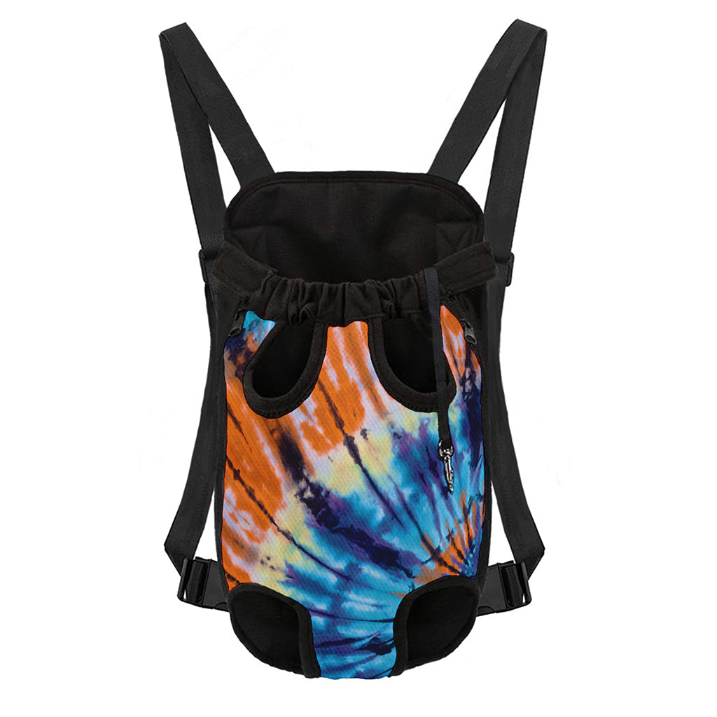 Blue And Orange Tie Dye Print Pet Carrier Backpack