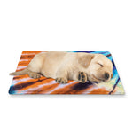 Blue And Orange Tie Dye Print Pet Cooling Mat Cover
