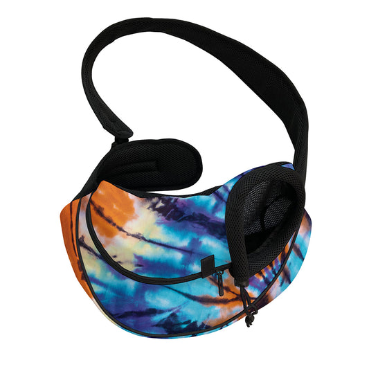 Blue And Orange Tie Dye Print Pet Sling Carrier