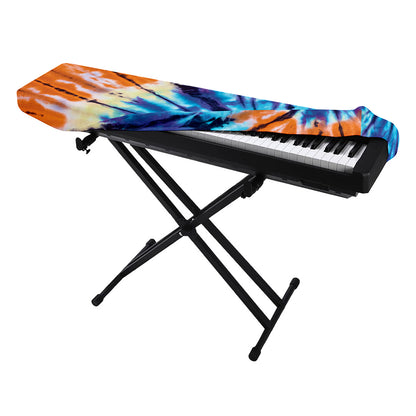 Blue And Orange Tie Dye Print Piano Keyboard Cover