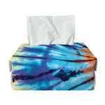 Blue And Orange Tie Dye Print Rectangle Tissue Box Cover