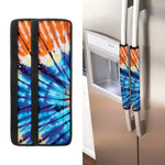 Blue And Orange Tie Dye Print Refrigerator Handle Covers