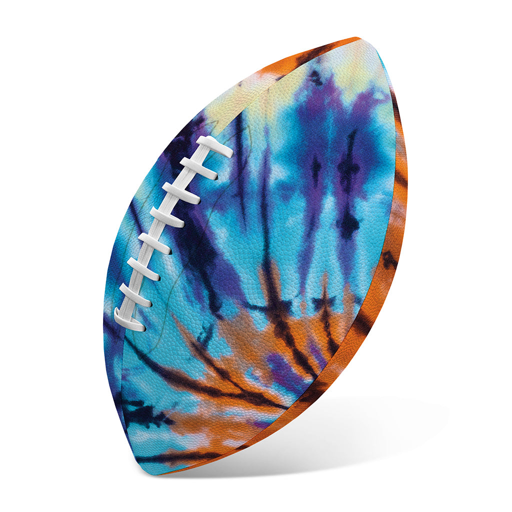 Blue And Orange Tie Dye Print Rugby Ball