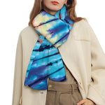 Blue And Orange Tie Dye Print Scarf