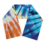Blue And Orange Tie Dye Print Scarf