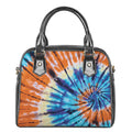 Blue And Orange Tie Dye Print Shoulder Handbag