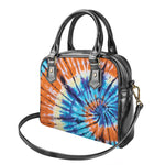 Blue And Orange Tie Dye Print Shoulder Handbag