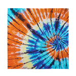 Blue And Orange Tie Dye Print Silk Bandana