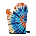 Blue And Orange Tie Dye Print Single Oven Mitt