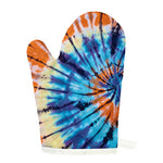 Blue And Orange Tie Dye Print Single Oven Mitt