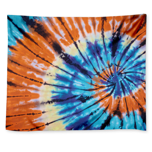 Blue And Orange Tie Dye Print Tapestry