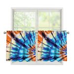 Blue And Orange Tie Dye Print Tier Curtains