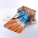 Blue And Orange Tie Dye Print Towel