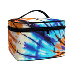 Blue And Orange Tie Dye Print Travel Makeup Bag