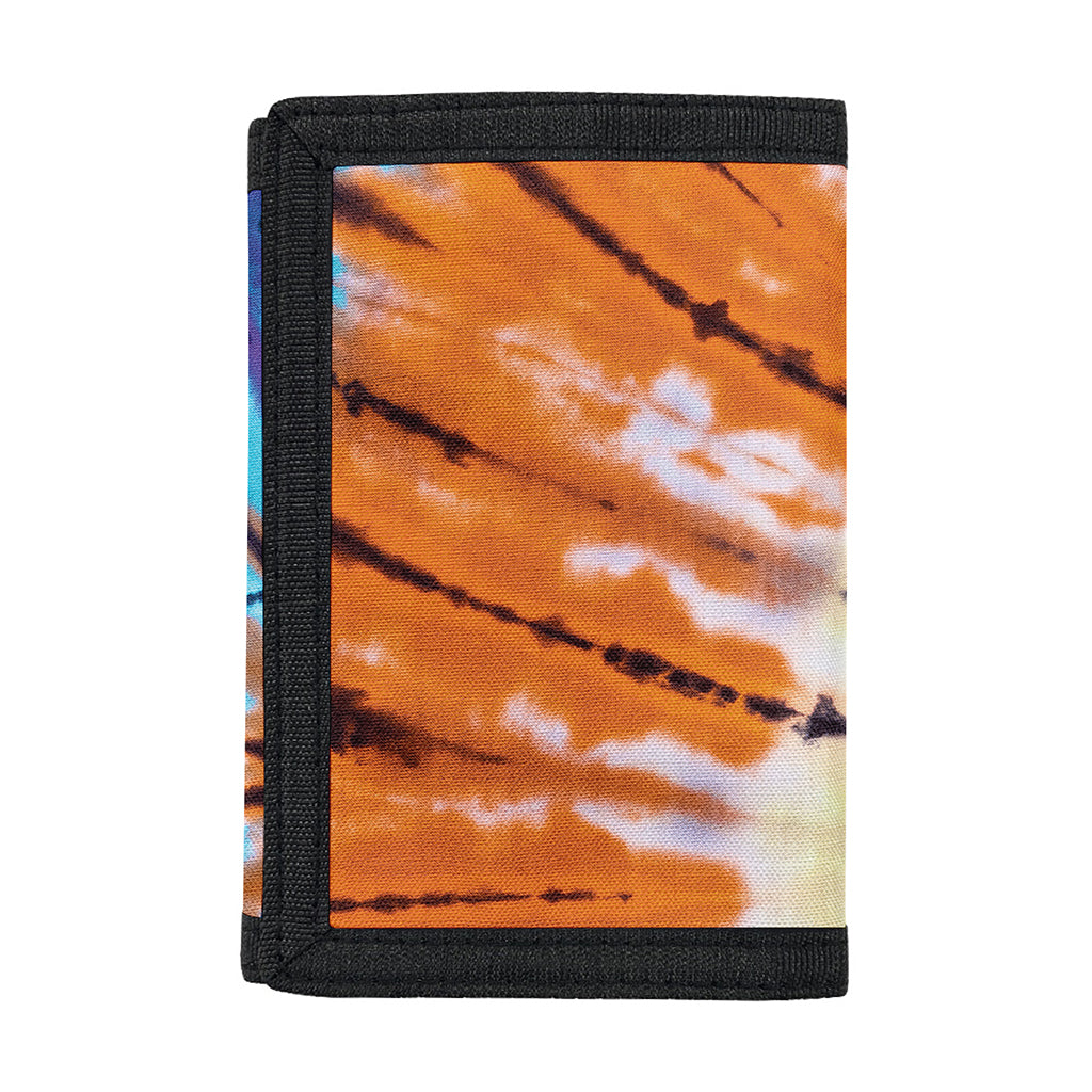 Blue And Orange Tie Dye Print Trifold Wallet